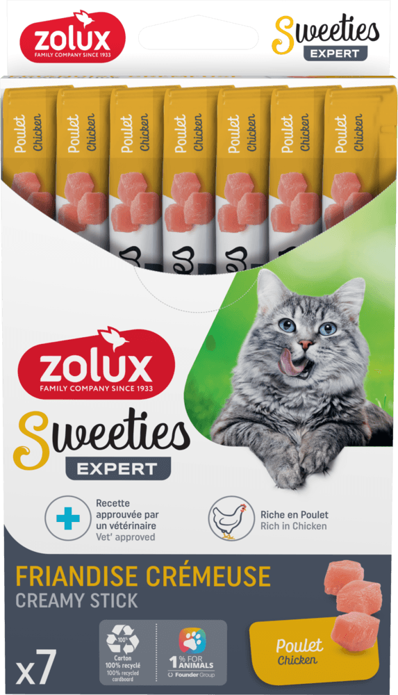 Przysmak kremowy dla kota Zolux Sweeties z kurczakiem 14g x7 