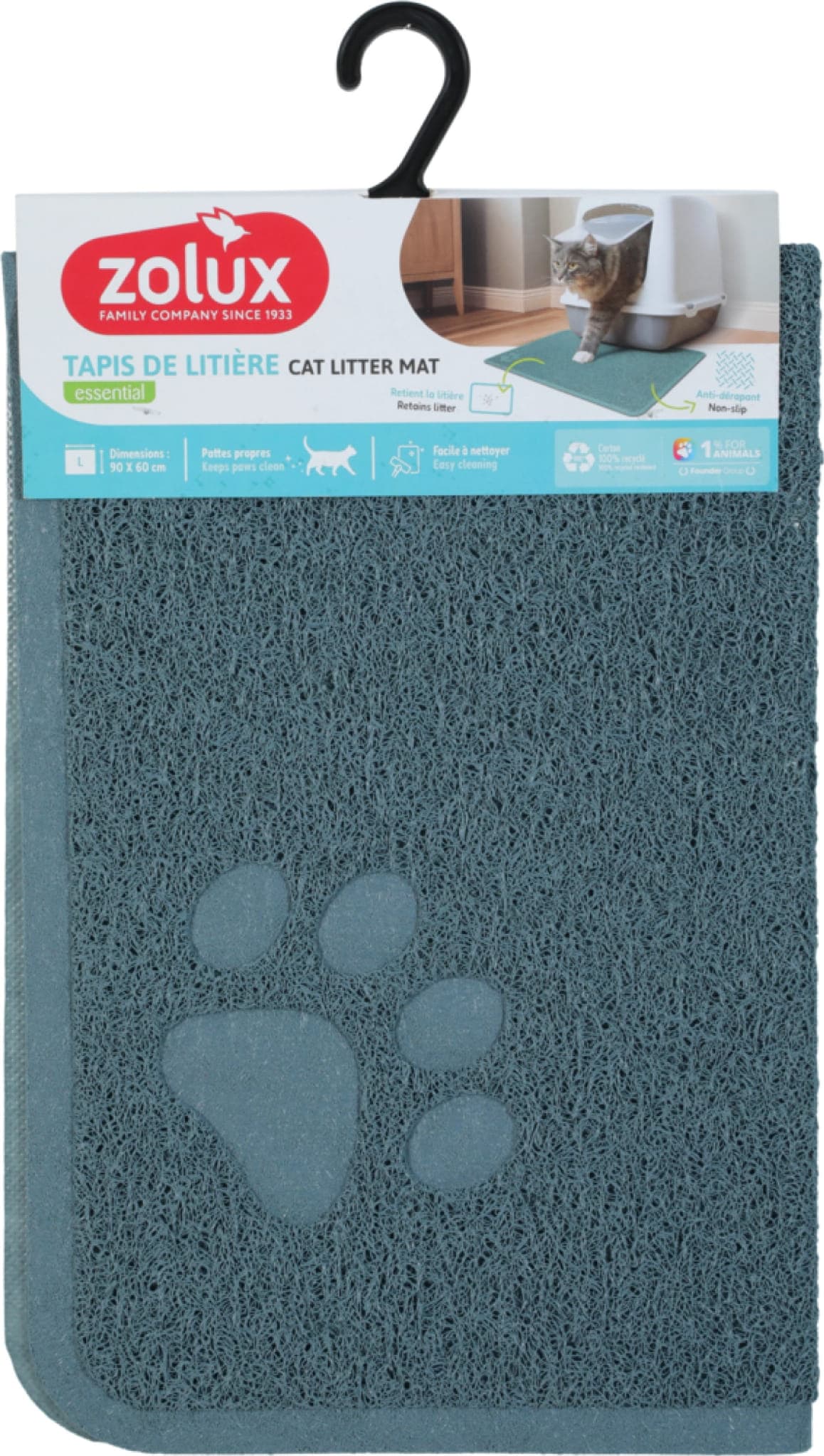 ZOLUX Wycieraczka pod kuwetę dla kota niebieska L Giant 60x90 cm 