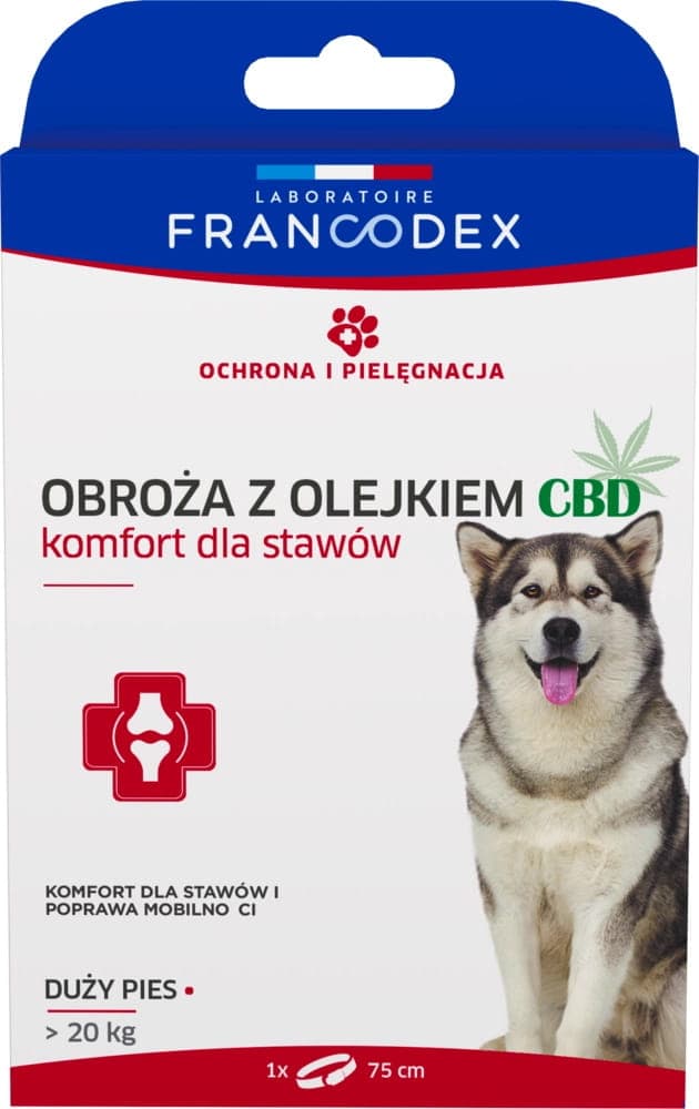 FRANCODEX PL Obroża z olejkiem CBD 75 cm dla psa powyżej 20 kg - 1 szt. 
