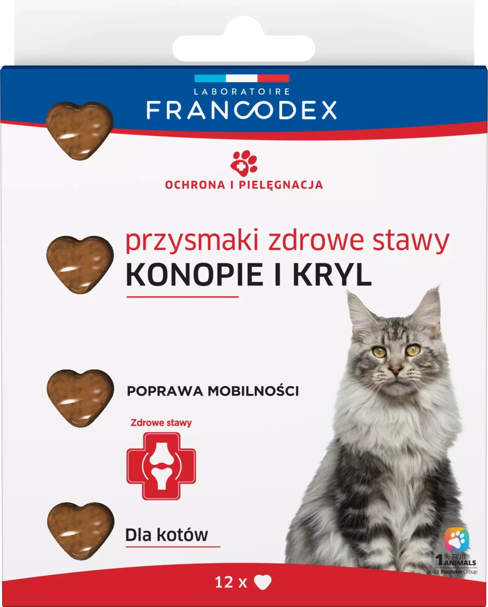 Francodex PL Przysmak dla kota na zdrowe stawy, kryl i olej konopny 12 szt. 