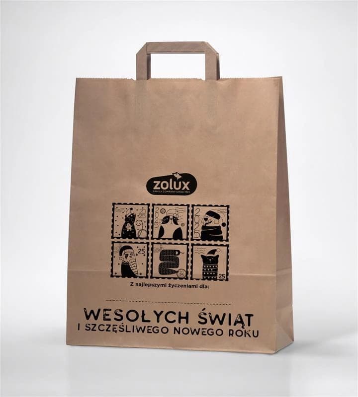 Torba Zolux szara świąteczna 2024/2025 31x24 cm